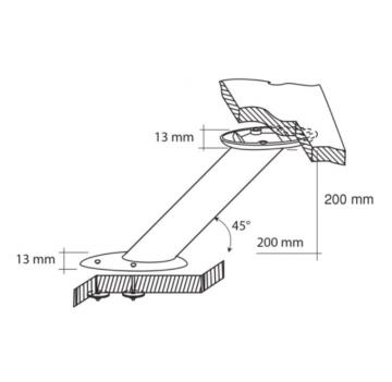 Support de Snack VELA incliné Hauteur 20cm