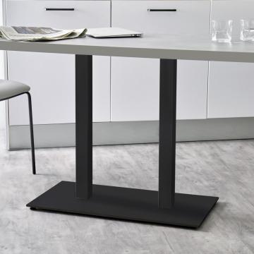 Double pied central en acier Noir mat hauteur 73cm