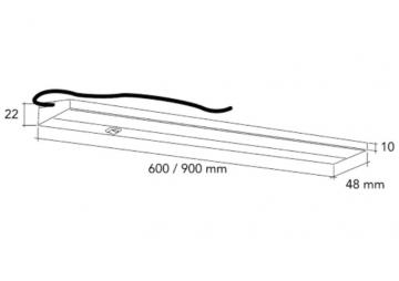 Réglette LED 11 ou 15W avec interrupteur schéma