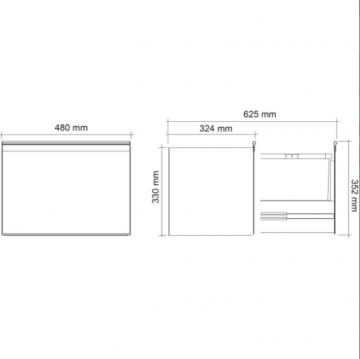 Poubelle 2 bacs 15+15L bloc inox faible profondeur