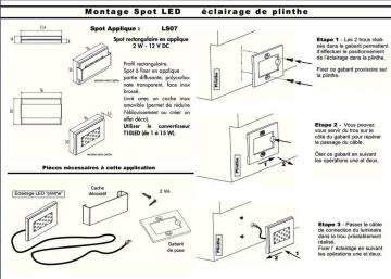 montage spot led de plinthe