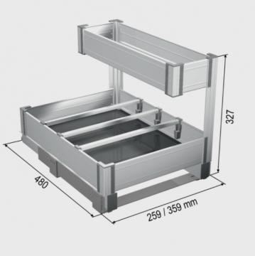 Panier sous évier extractible en Aluminium schéma