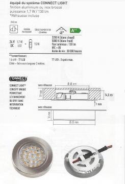 Kit 2 ou 3 spots led 1,7W extra plat