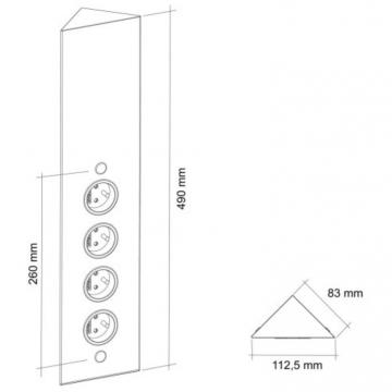 Bloc 4 prises d'angle Noire schéma