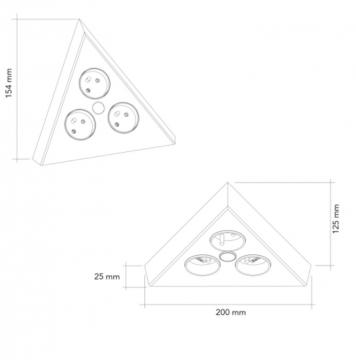 bloc 2 prises + interrupteur d'angle inox brossé MSA A9430 I