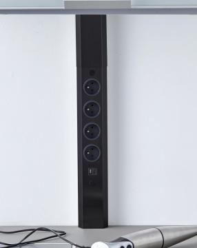 Bloc 4 prises noir + USB-A + USB-C