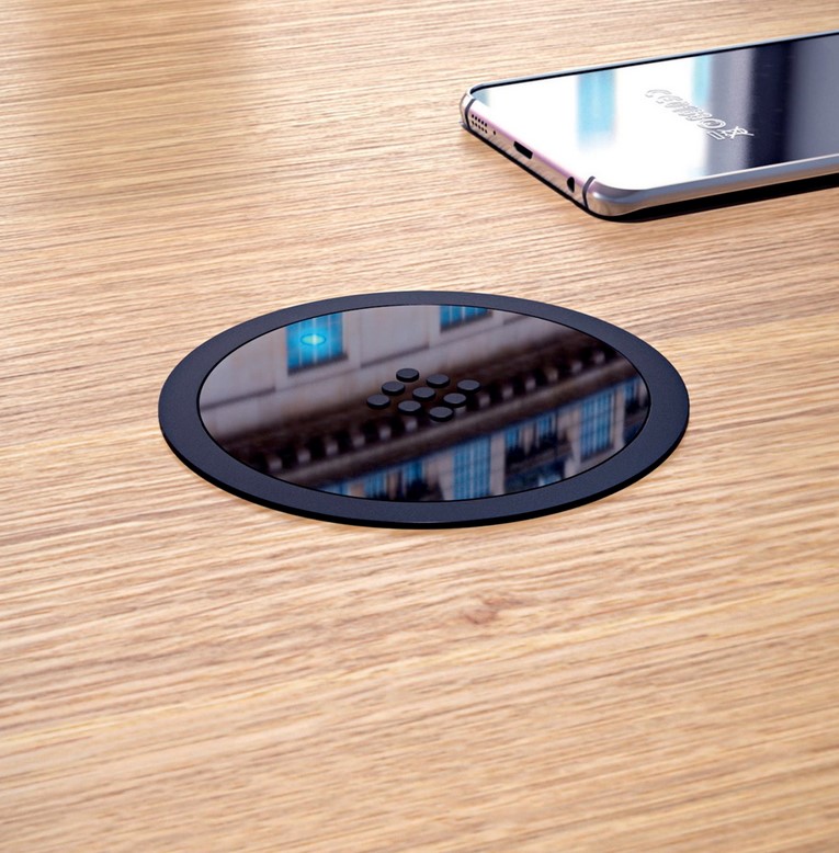Chargeur smartphone en aluminium à induction SMART - à encastrer
