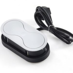 Bloc 2 prises affleurant EIGHT Noir, Inox, Blanc, Or, Cuivre, Chrome noir - Blanc Mat