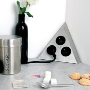 Bloc 3 prises d'angle forme triangle MSA A 9430 inox brossé