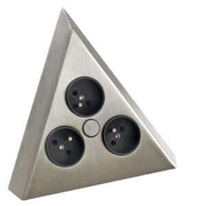 Bloc 3 prises d'angle forme triangle MSA A9430 inox brossé