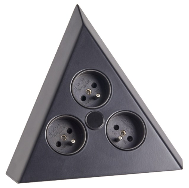 Bloc 3 prises d'angle forme triangle MSA A9433 noir mat