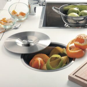 Vide déchet inox à encastrer sur plan de travail avec seau