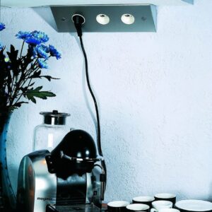 bloc 3 prises sous meubles haut alu ou inox brossé