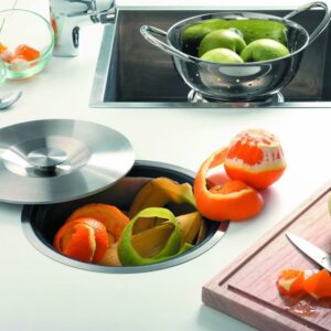 Vide déchet inox à encastrer sur plan de travail avec seau