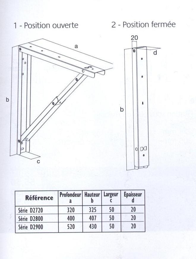 Equerres support de table rabattable ( lot de 2 ) – Image 8