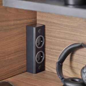 Bloc 2 prises "Chanfreiné" - Noir Mat