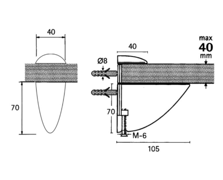 Support étagère de 3 à 40mm Alu mat – Image 4