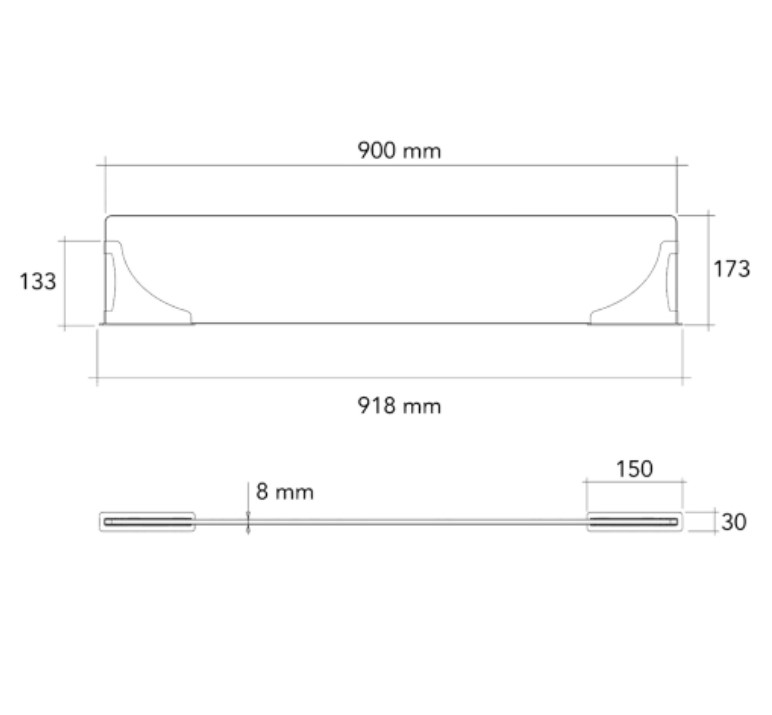 Séparateur ilot en verre supports inox sans perçage – Image 3