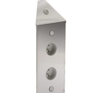 bloc 2 ou 3 prises + interrupteur d'angle inox brossé