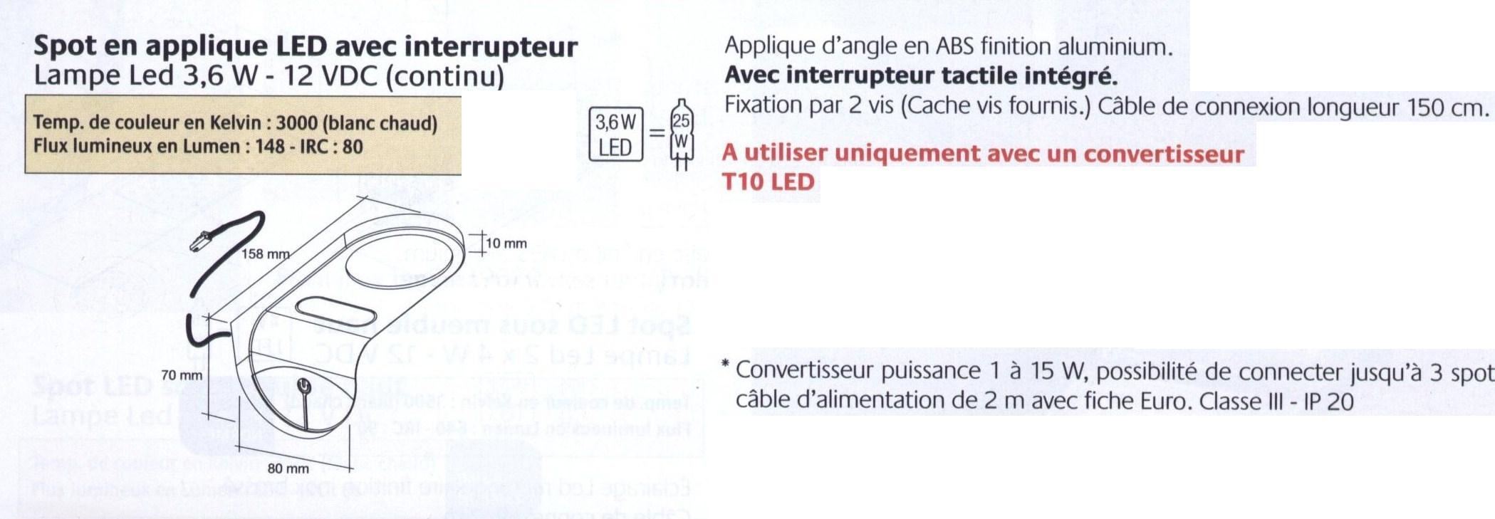 kit 3 spots led DCO 4,5W avec inter tactile – Image 3