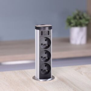 Bloc 3 prises + 2 USB-A escamotable MINIBRICK