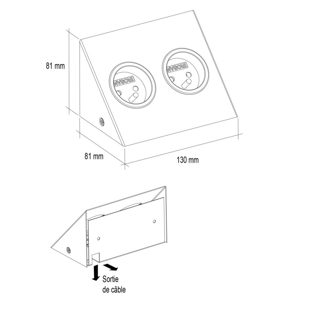 Bloc 2 prises incliné – Image 4