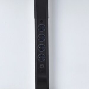 Bloc 3 ou 4 prises frontal Noir + USB-A et C