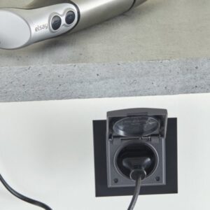 Bloc Prise simple carrée - Noir