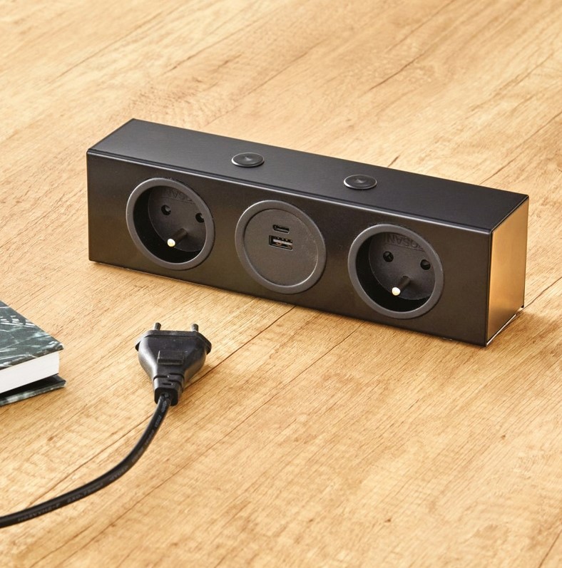 Bloc 2 prises Central avec USB-A-C – Image 2