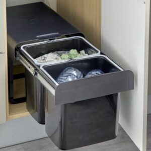 Poubelle tri sélectif 2 bacs 16 litres