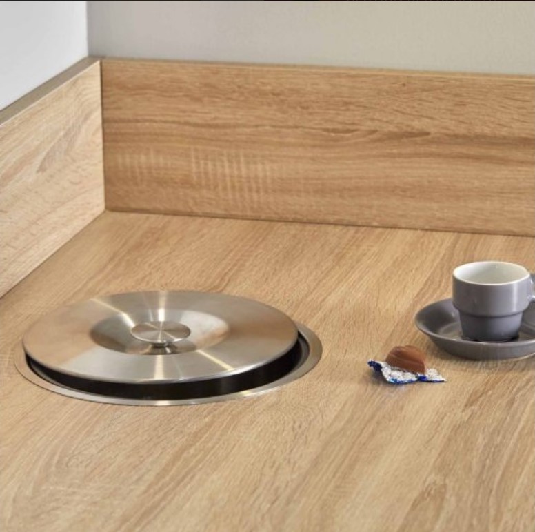 vide déchet inox encastrable pour plan de travail pour sac 30 litres – Image 3