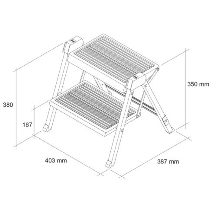 Escabeau pliant 2 marches HAILO – Image 4