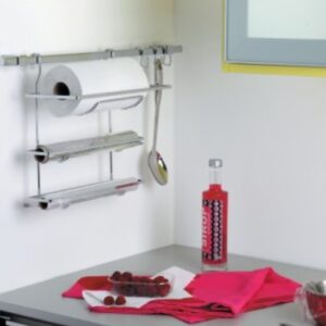 Porte Rouleau Triple pour barre de crédence carrée 15 x 15mm