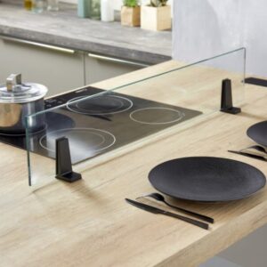 Séparateur ilot verre sans perçage supports Noir