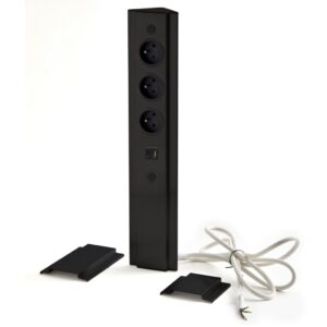 Bloc prises d'angle Noir + USB-A+C