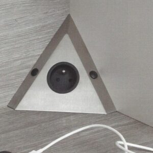 bloc 1 prise d'angle forme triangle en inox A9310
