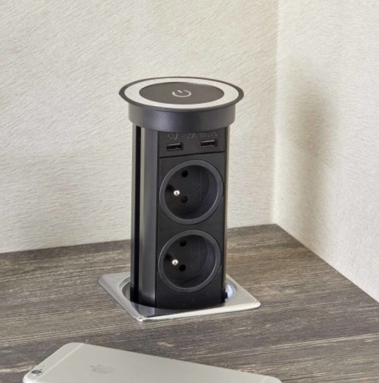 Bloc 2 Prises + QI + USB autoMATIK