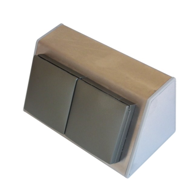 bloc 2 prises plan de travail en inox brossé A9450 avec clapets – Image 2