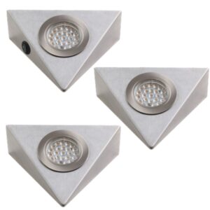 kit 3 spots led triangle 1,7W avec interrupteur