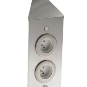 bloc 2 prises d'angle inox brossé