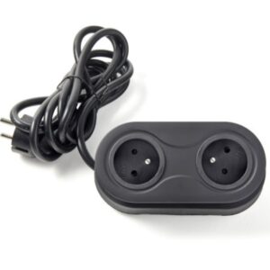 Bloc 2 prises INFINI affleurant - Noir Mat