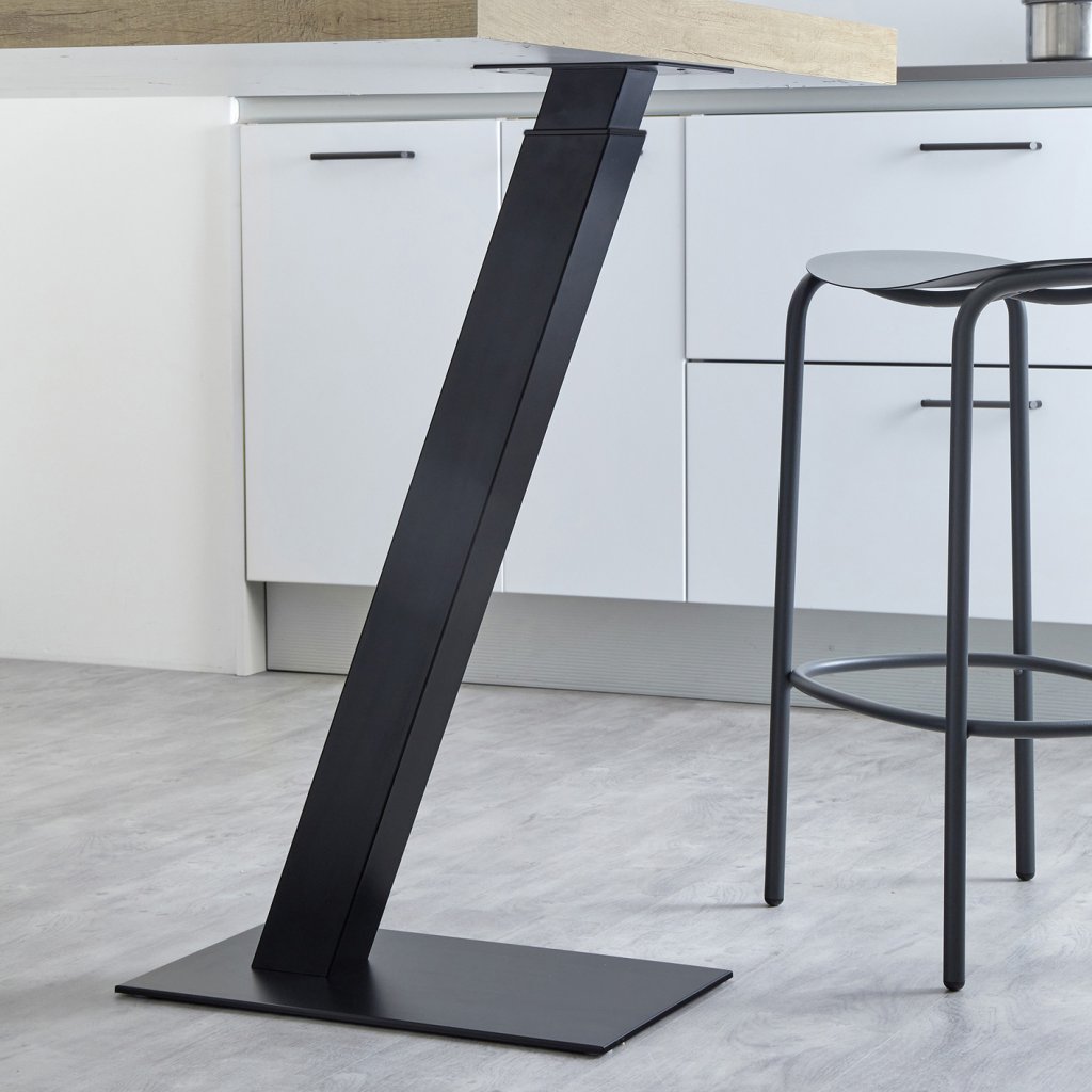 Pied de Snack carré incliné télescopique en acier – Image 2