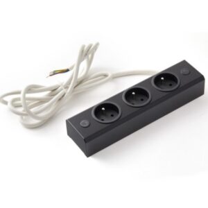 Bloc 3 prises "chanfreiné" - Noir Mat