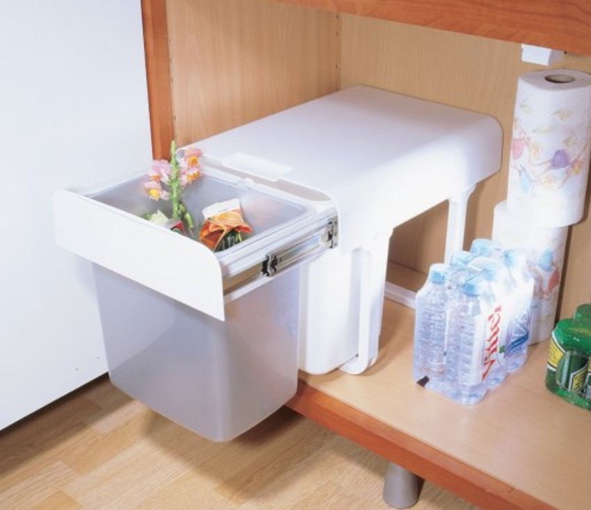 Poubelle tri sélectif 2 bacs 16 litres – Image 3