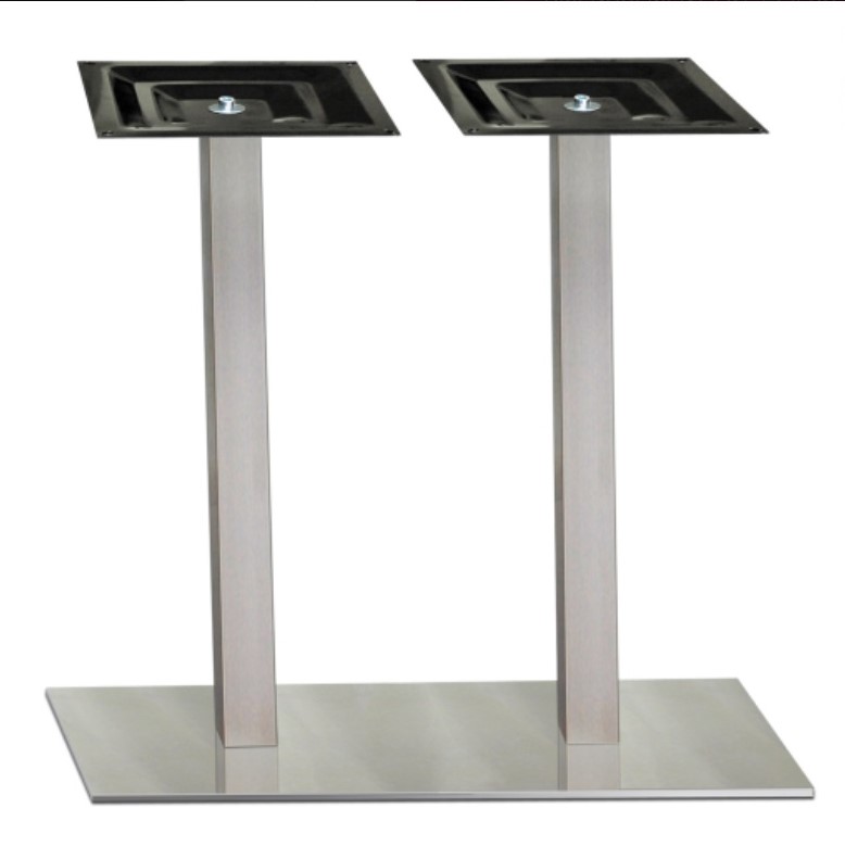 Double pied central carré en acier – Image 2