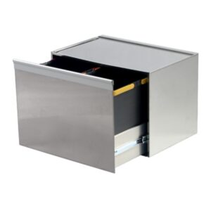 Poubelle 2 bacs 15+15L bloc inox faible profondeur