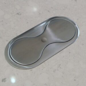 bloc 2 prises eight affleurant finition inox en position fermé MSA 033IB