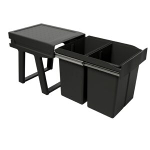 Poubelle 2 Bacs de 21L Plastique recyclé