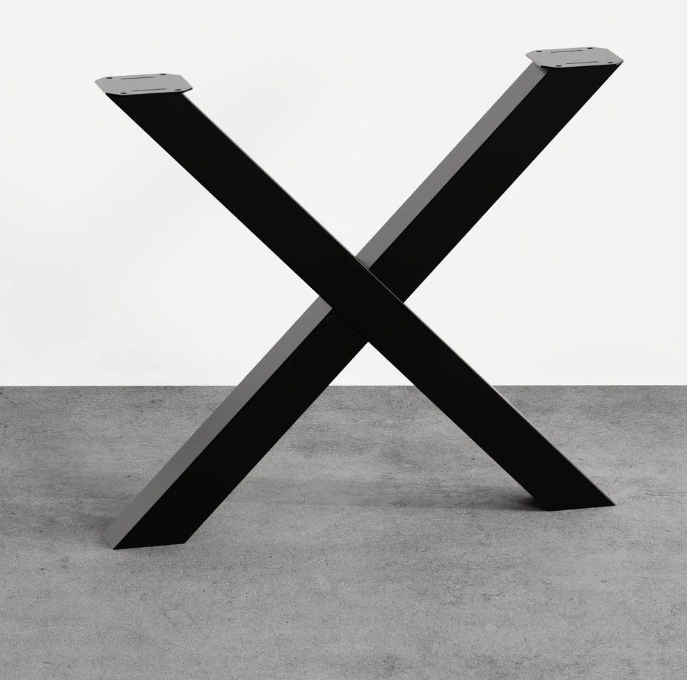 Pied en acier forme X profil 80mm